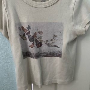 Brandy Melville crop butterfly tee